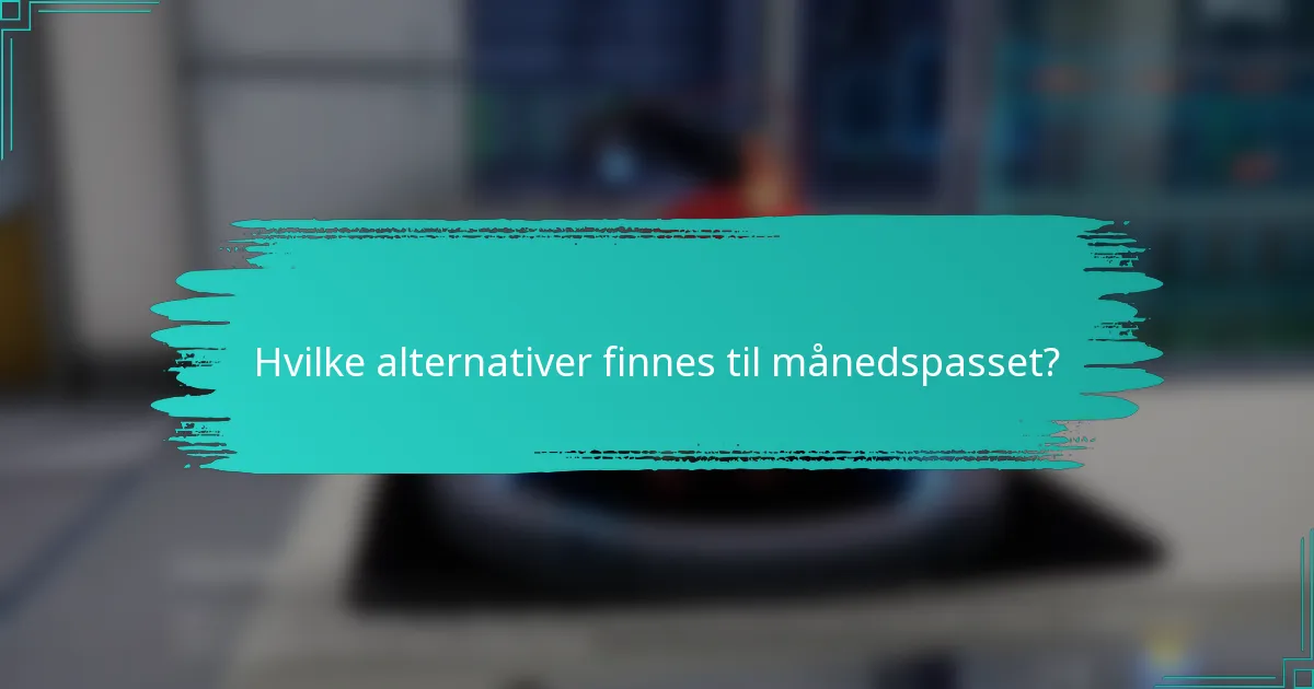 Hvilke alternativer finnes til månedspasset?