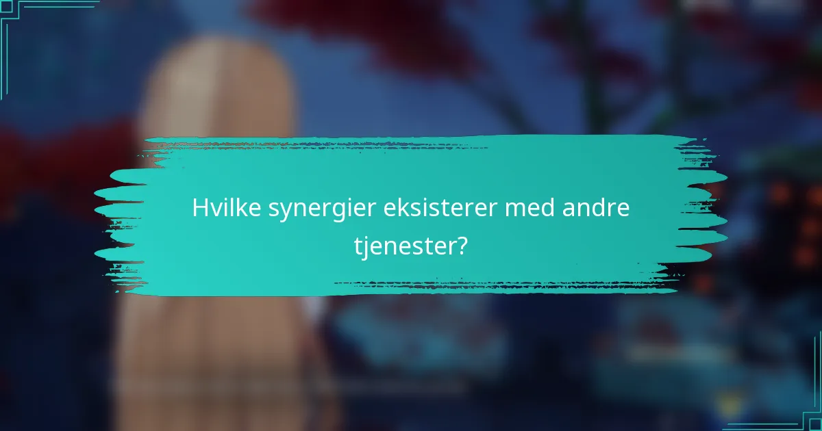 Hvilke synergier eksisterer med andre tjenester?